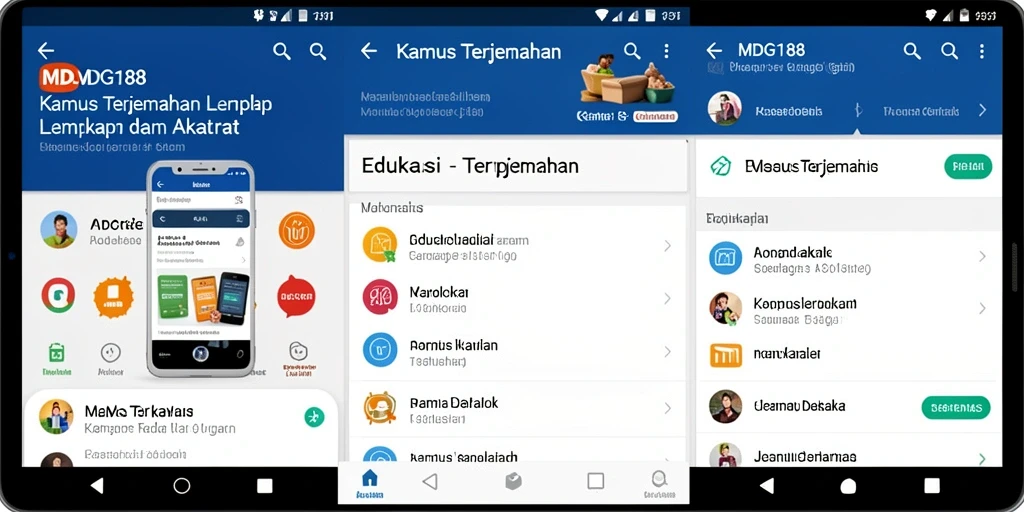 Antarmuka MDG188 yang intuitif untuk Kamus Terjemahan.