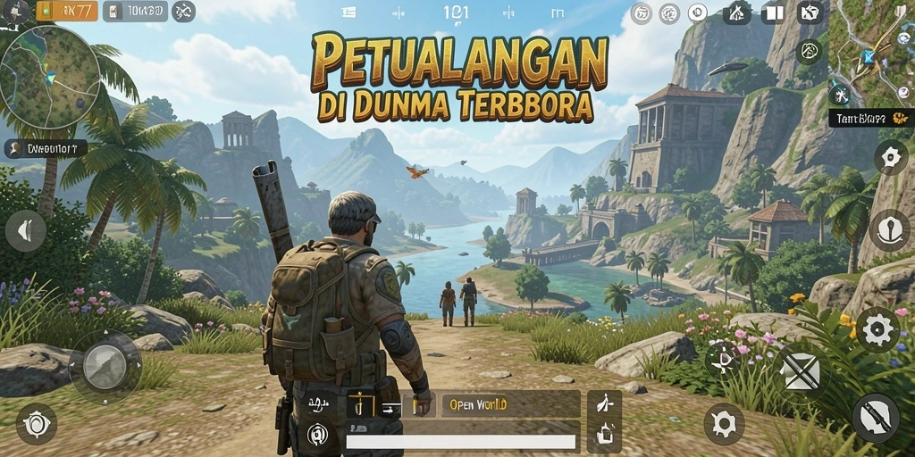 Antarmuka pengguna RK77 yang menarik dan fungsional dalam gameplay Open World.