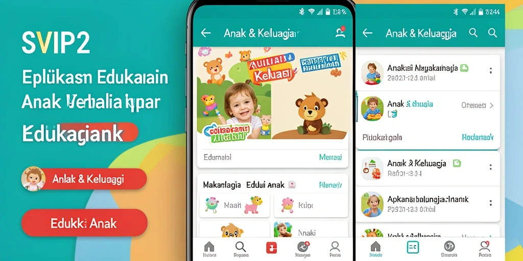 Antarmuka utama SVIP2 menunjukkan berbagai permainan edukasi anak yang menarik.