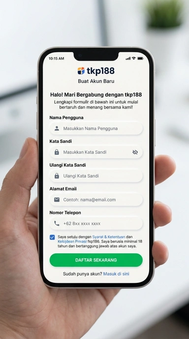 Tampilan halaman daftar tkp188